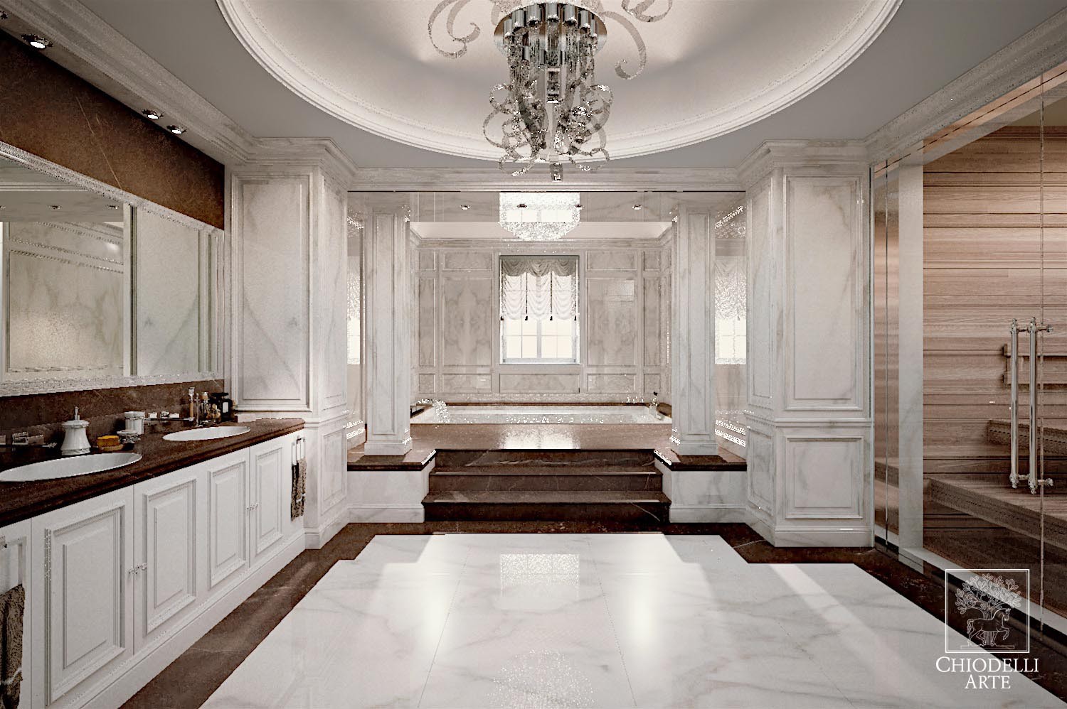 A refreshing alabaster bathroom - التصميم الداخلي