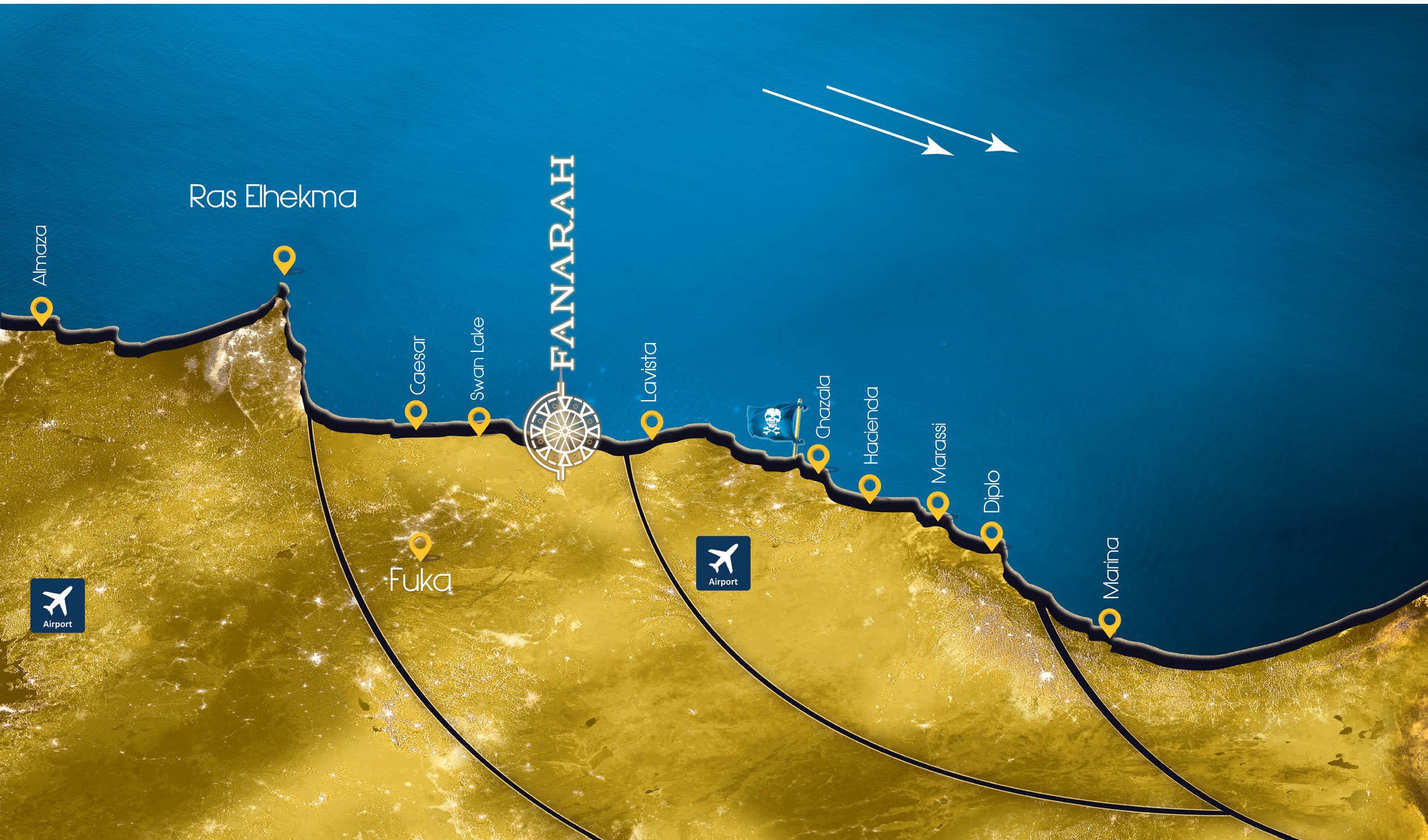 North Coast Egypt Map The North Coast Of Egypt - Tourist Residential Complexes - Paghera